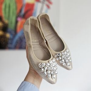 Foldable Ballet Flats Rhinestone Wedding Ballerina Shoes Sparkly Comfort Slip On